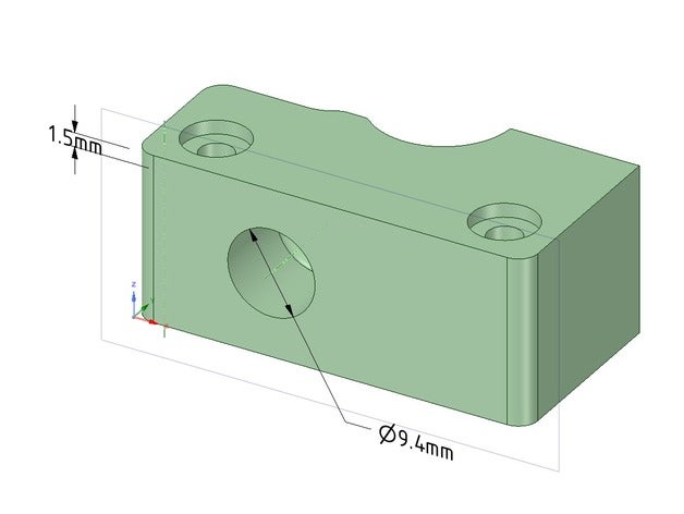 deltaprintr inférieure de l'extrudeuse titulaire L'imprimante 3d pièces 3D print model - Mito3D