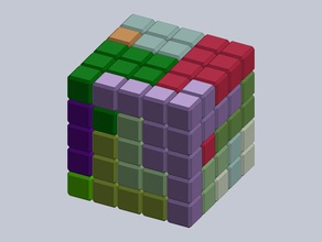 five cubed puzzle puzzles cube pieces 3d print model - Mito3D