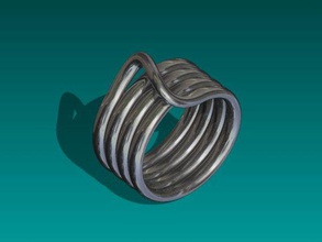 continu de la bobine taille l'anneau 10 les anneaux art le bracelet charme mode industrielle bijoux boucle collier pendentif tion printemps 3d print model - Mito3D