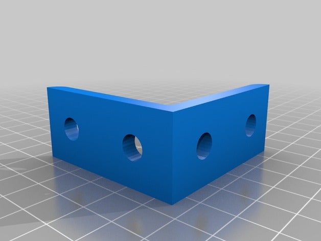 rt angle 4 hole bracket 8020 1010 80-20 right mount 3D print model - Mito3D