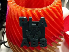 abs, pla de reciclaje logotipo organización símbolo 3d print model - Mito3D