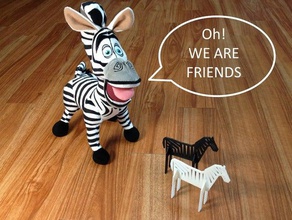 simple animals 8 - zebra animal desk toy low poly 3d print model - Mito3D