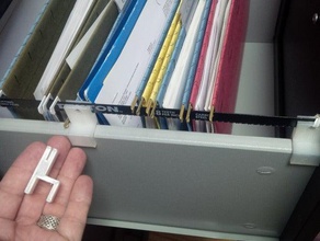 hanging folders rail bracket hacksaw blade ikea brimnes 4-drawer chest office file-folders ikea-hack jscad openjscad 3d print model - Mito3D