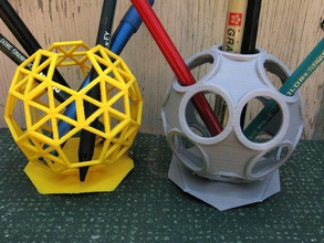 more icosahedral pencil holders containers openscad 3d print model - Mito3D