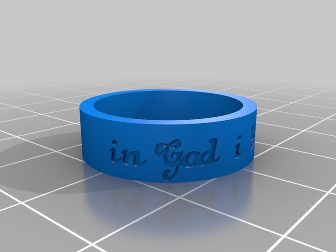 anel-creio em deus anéis personalizado 3D print model - Mito3D