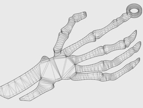 scheletro della mano ciondolo gioielli 3d easy print a 3d, umano il fascino facile umana natura acqua 3d print model - Mito3D