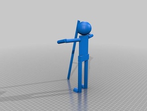 person walking stick 3d-drucken cubscientific 3d print model - Mito3D