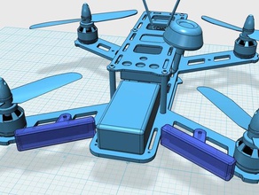 neopixel stick bracket landing gear qav250 miniquad r c vehicles drone multicopter multirotor strip quadcopter 3d print model - Mito3D