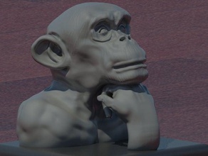 thinking ape animals animal bust model monkey zbrush 3d print model - Mito3D