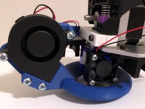 rigidbot e3d overmount 360 degree part cooling fan 3d printer parts abs circular cooler v6 shroud pla round 3d print model - Mito3D