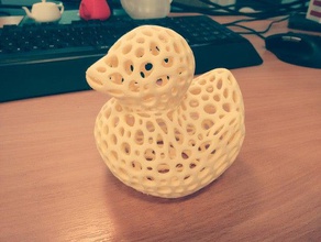 rubber duck - voronoi style flat base animals 3d print model - Mito3D