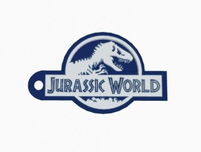 jurassic mundo chave de cadeia sinais e logotipos dino dinossauro jar park chaveiro filme prop t-rex 3d print model - Mito3D