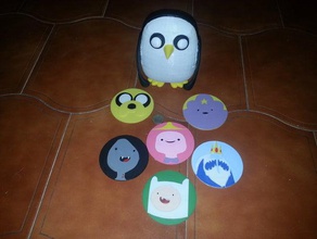 gunter + adventure time sottobicchieri famiglia il tempo di avventura coaster 3d print model - Mito3D