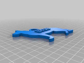 blauer Schlüsselanhänger angepasst 3d print model - Mito3D