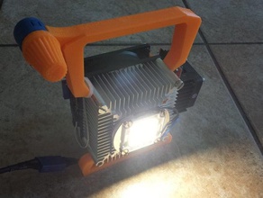 100w Taschenlampe Teile Griff Füße poti-regler boost-cover - Elektronik boost fan der Kühlkörper high-power led led-Taschenlampe Schritt nach oben sunblaster 3d print model - Mito3D