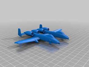 a-10 double-headed & parts vehicles aircraft airplane jet model thunderbolt warthog 3d print model - Mito3D