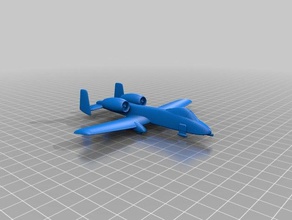 a-10 thunderbolt vehicles airplane model plane warthog 3d print model - Mito3D
