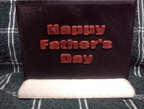 father's day card signs & logos fathers gift 3d print model - Mito3D