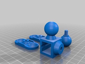 15x15 mm montaggio videocamera giunto a sfera profil system piazza tubi tondi parti profilo in alluminio di 3d print model - Mito3D