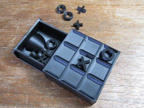 tic-tac-toe game travel 0v1 other box openscad supportless tic tac toe toy 3d print model - Mito3D
