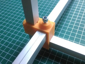 15x15 mm salida 3 eje cuadrado redondo tubos de m5 partes perfil aluminio el conector junction 3d print model - Mito3D