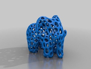elefante - voronoi estilo base plana animais de 3d print model - Mito3D