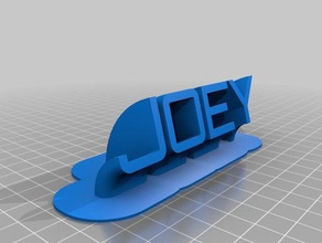my customized sweeping joey name plate office 3d print model - Mito3D