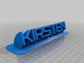 mon personnalisés balayage kirsten plaque de nom bureau personnalisé 3d print model - Mito3D