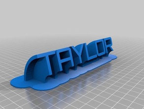 personnalisé balayage de la plaque nom taylor bureau 3d print model - Mito3D