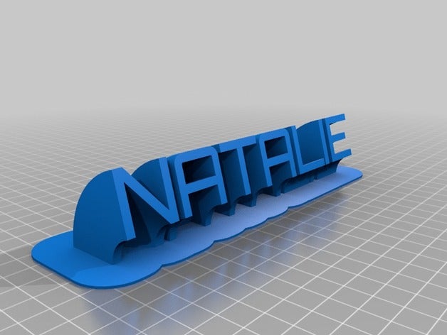 personnalisé balayage de la plaque nom natalie bureau 3D print model - Mito3D