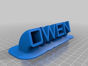 personnalisé balayage de la plaque nom d'owen bureau 3d print model - Mito3D