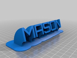 personnalisé balayage de la plaque nom mason bureau 3d print model - Mito3D