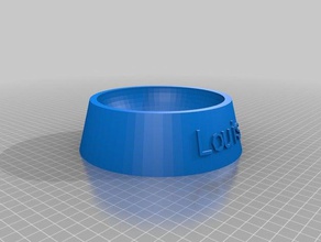 louis cat bowl pets customized 3d print model - Mito3D