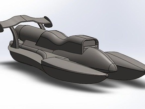 bateau de course jouets & jeux hydroplane makeitfloat thunderboat 3d print model - Mito3D