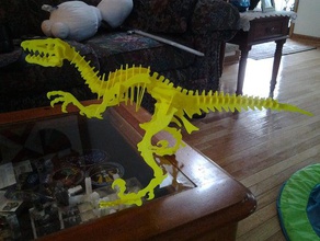 velociraptor 3d puzzle remix duplicator 4s creatures 3d print model - Mito3D