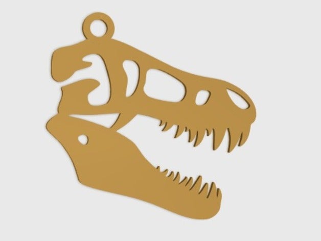 t-rex skull pendant jewelry animal charm dinosaur easy print keychains t rex 3D print model - Mito3D