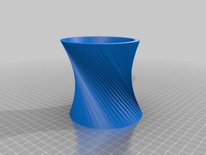 simple twisted vase pencil holder sculptures cup spiral 3d print model - Mito3D