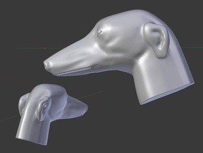 levriero sculture animali cane cani galgo testa la scultura 3d print model - Mito3D