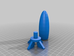 super simple pocket rocket la impresión en 3d niños de juguete modelo cohete juego los cohetes cosita ma corcho yay 3d print model - Mito3D