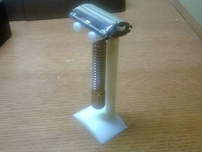 compact razor stand bathroom blade safety shave shaver shaving van der hagen 3d print model - Mito3D