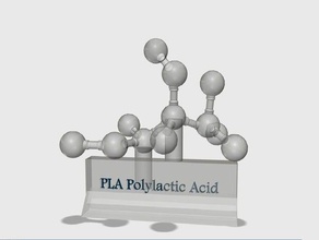 pla ácido polilático molécula de exibição a arte átomo impressionante bioquímica bond química legal secretária suporte exposição divertido plástico reação ciência southgeometric etiqueta professor ensino 3d print model - Mito3D