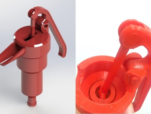 la main de pompe à eau des outils poignée arrosoir bouteille d'eau 3D print model - Mito3D