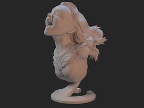 joyful yell sculptures blender bust character emotion emotions expression face female girl hair happy head joy sculpt sculpture smile woman yelling zbrush 3d print model - Mito3D