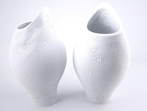 art vase containers holder household lace pattern sculpture snowflake 3d print model - Mito3D