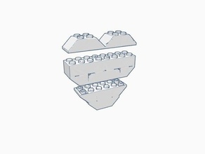 tijolo coração v2 tijolos individuais scans e réplicas broche desenhos animados infância bonito a moda lego brinquedo 3d print model - Mito3D
