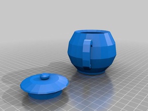 teapot kitchen dining container kettle lid school teaset tea pot set 3d print model - Mito3D