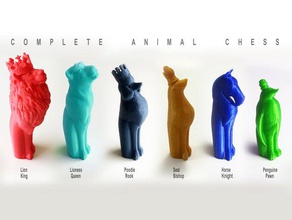 completos de los animales ajedrez el 3d print model - Mito3D