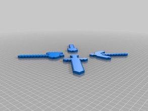 elmas minecraft kazma balta kürek kılıç araçlar tarar kopyaları printcraft 3d print model - Mito3D