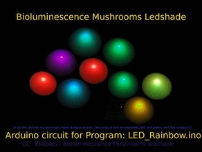 ekobots - bioluminiscencia setas ledshade biología arduino circuito básico la salón de clases decoración florest gimp pantalla lámpara el led luz lightitup meshlab hongo 3d print model - Mito3D