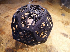voronoi pentagonale icositetraedra matematica arte il catalano papercraft poliedro 3d print model - Mito3D
